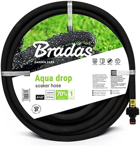 NAKA WAD1/2015 Perlschlauch Flexibel Tropfschlauch Bewässerung Gartenschlauch Wasserschlauch Bewässerungsschlauch Hochbeet Gartenbewässerung Bewässerungssystem Gewächshaus 1/2 Zoll 15 m