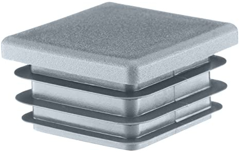 EMFA Lamellenstopfen 80x80 mm Grau für Vierkantrohre, 8 Stück | Rohrstopfen, Vierkantstopfen, Rohrabdeckung, PE-Kunststoff