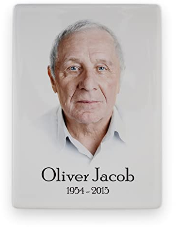 Nateva Porcelain Placa rectangular de porcelana cerámica para lápida - Foto cerámica conmemorativa (13 cm x 18 cm)