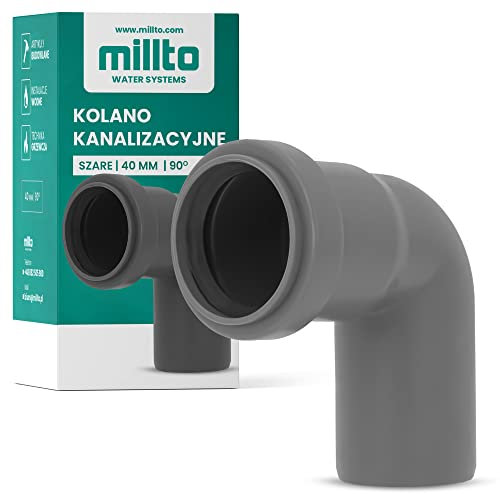 Millto™ Joint Torique pour Tuyau de Sol - Manchon d'Écoulement Coudé pour Collecteur de Déchets (90°/40 mm)
