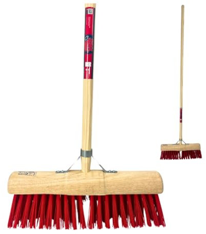 Synx Tools Escoba Municipal de 45 cm Nylon - Escoba de la Calle/Escoba de la Ciudad - con Acero 150 cm - Escoba - Escoba - Escoba - Escoba Exterior
