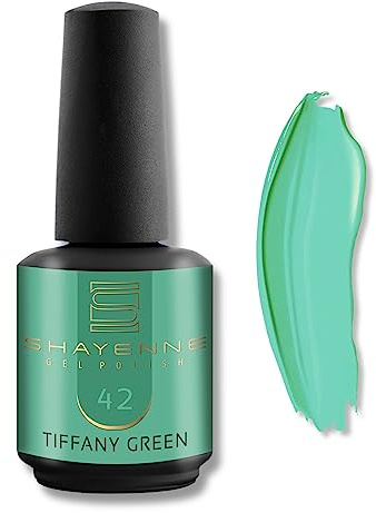 SHAYENNE UV LED Gel Nagellack 15ml - 42 Tiffany Green Grün - Made in Germany - UV Lack für Gel Nägel & Langanhaltendes Nageldesign - Studio Qualität