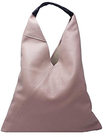 FrasiBags Borsa Sacca a Spalla in Vera Pelle Made in Italy, Borsa Donna a Spalla, Borsa a Spalla, Sacca in Pelle Grande