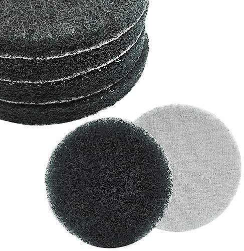 BokWin 8 Pcs 5 Inch Round Scouring Pads Drill Scrubber Pads Hook and Loop Scuff Pads for Clean Polishing(Grey)