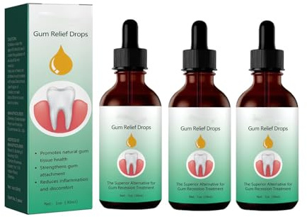 Dentizen Gouttes de croissance des gencives, gouttes de repousse des gencives, traitement des maladies des gencives, réparation de la perte de gencives (3 pièces)