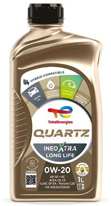 TotalEnergies Quartz Ineo Xtra Long Life 0W20 Engine Oil Fully Synthetic 1L - ACEA C6/C5, API SP, ILSAC GF-6A - Eco-Science Technology