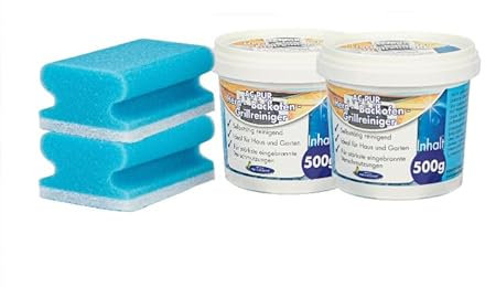 AQUA CLEAN PUR Herd Backofen Grillreiniger 2x 500g + 2 Spezialschwämme