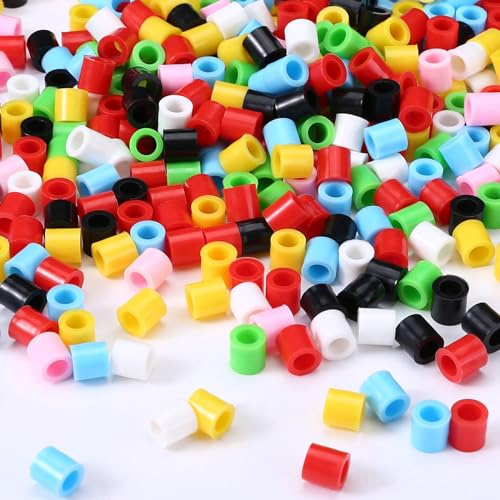 Fontien 700 Stück XL Bügelperlen Set (10mm) - 7 Farben Jumbo Steckperlen für Kinder ab 3 Jahren - Pädagogisches Bastelset kompatibel mit Maxi Stiftplatten - Ideal als Geschenk für Geburtstag Ostern