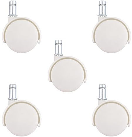 INCREWAY Set di 5 ruote girevoli universali in nylon, colore bianco, di ricambio, universali