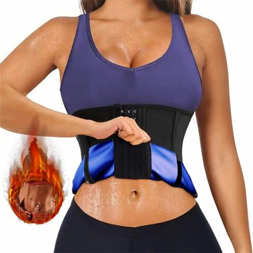 Weyot Faja Reductora Adelgazante Mujer, Cinturón De Sudor, Fajas Reductoras Mujer Abdomen para Quema De Grasas Y Efecto Sauna, Faja Deportiva para Deporte Fitness,M,Blue