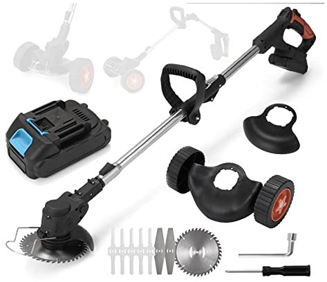 USKI Tagliaerba e tagliabordi Tosaerba Elettrico for Uso Domestico Tagliaerba Ricaricabile Senza Fili Attrezzo e Attrezzatura da Giardinaggio for decespugliatore Elettrico Professionale