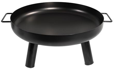 LEMODO Feuerschale für den Garten, Feuerstelle für Terrasse oder Balkon, Feuerschale 60 cm, Feuerkorb mit Zwei Griffen und DREI Standbeinen, Fire Pit Outdoor