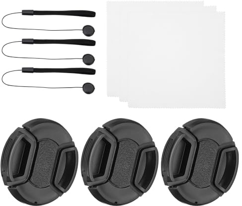 PATIKIL 52mm Lens Cap Set, 3Pack Center Pinch Snap Camera Lens Cover for Front Len Suitable for 52mm Thread Universal DSLR Lenses for Nikon, for Fujifilm, for Pentax, for Leica