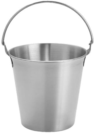 Secchiello, Mini Secchielli in Metallo con Manici Secchiello Per Il Ghiaccio Piccolo in Acciaio Inossidabile Mini Secchi di Latta Per Champagne, Birra, Vino, Bevande Sportive, Acqua(Argento)