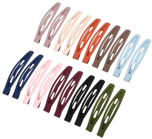 Lot de 20 barrettes à cheveux pour femme - Barrettes fines et courtes - En métal antidérapant - Petites pinces à cheveux plates multicolores - Pour femme
