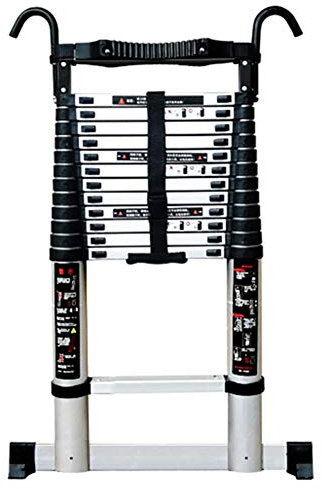 DLNTXFDG Scale, Scala telescopica, Scala telescopica in Alluminio con Gancio Staccabile, Scala Estensibile Multiuso per Uso Domestico Industriale Quotidiano o di Emergenza, carico 150 kg, 8