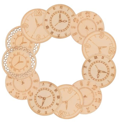 OKUMEYR 16stücke Holzausschnitte Für Uhren Wand Handwerk Diy Bemalbar Leere Holz Ausschnitte Holzuhr Stücke Zum Selber Bauen Und Bemalen