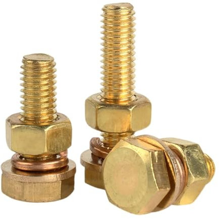 EQEQE Rändelschrauben, Rändelschraube, Außensechskantschraube aus Messing, Maschinenschraubenmutter, Unterlegscheibe, elastische Unterlegscheibe, Kombinationsset m3 – M12(M6 (5set),6mm)