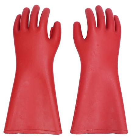 Marhynchus Electrical Insulated Gloves Red Rubber 12kv High Voltage Resistant Anti Cutting Piercing Electrician Gloves for Safety Work Electric Shock