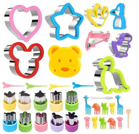 TTSTOIEE cortadores de galletas 45 pieces,Estrellas de ratón Molde Galletas en forma de corazón,Moldes duraderos galletas infantiles，Moldes para galletas