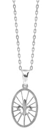 TALISMAN JEWELLERY Pendentif ovale en argent 925 - Fleur de lys (14 mm x 23 mm), 14 MM x 23 MM, Argent sterling 925, Non applicable