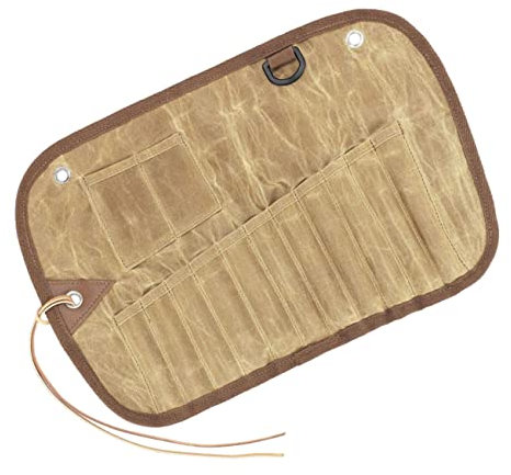 MAGICLULU Outdoor Camping Besteckbeutel Aus Robustem Canvas Faltbare Besteckaufbewahrungstasche Mit Stabilem Design Praktischer Organizer Für Picknick Und Garten Kompakt Und Tragbar