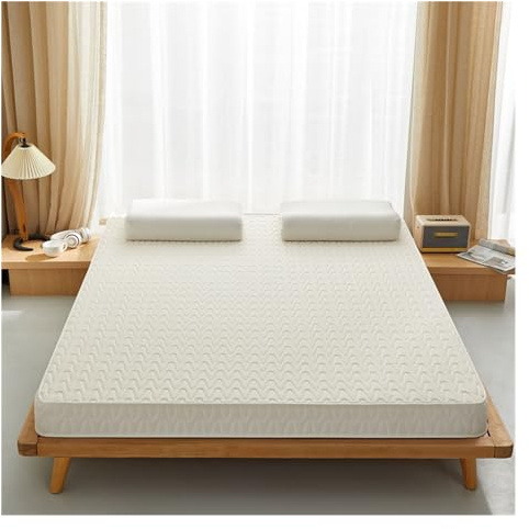 Cubrecolchón de látex natural con palma de coco y soporte de 7 zonas, respetuoso con el medio ambiente, suave pero firme para una comodidad óptima del sueño, color blanco, 90 x 200 x 5 cm