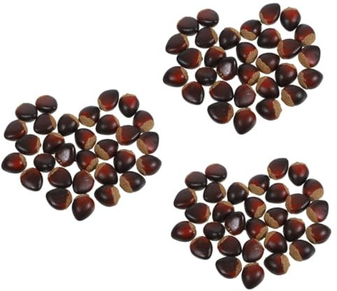 Holibanna 3 Sätze Schaumkastanie Simulationsnüsse Fälschung Kastanien Faux- -Modelle Künstliche Nahrung Basteln Sie Künstliche Nüsse Gefälschte Essensrequisite Coffee 30 Stück * 3
