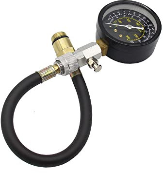 Wakects Misuratore di Compressione, Kit di Prova per la Compressione del Cilindro del Motore, Strumento di Prova per il Controllo della Pressione del Manometro 0 a 300 Psi,
