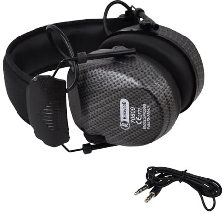 RocwooD Ear Muffs Bluetooth Dynamic Voice Suppress Noise 82dB LED Light Portable Wireless Cordless 3.5mm Aux