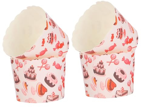 CIYODO Pirottini per Muffin in Carta, 200 Pezzi, Resistenti al Calore, Usa e Getta, per Cupcake e Dolci, per Forno e Dessert Stile Casuale