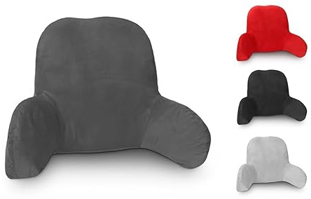 Reading Pillows for Bed Cuddle Cushion Reading Cushion for Bed Adult Super Soft Cosy Pillow with Arms Support Pillows for Sitting up in Beds Teddy Pillow for Adults (Dark Gray)