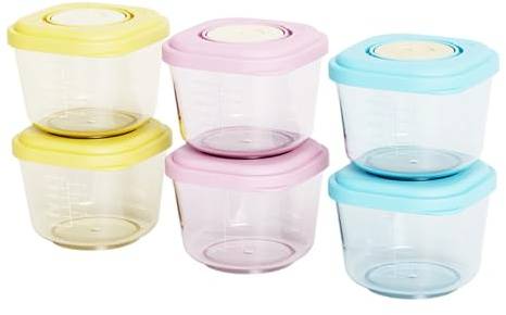 Conteneurs d'aliments pour bébé 6pcs 150 ml carrés et pp pp non toxique sans toxique avec couvercle et échelle -20-120 ℃ Résistants à micro-ondes de rangement micro-ondes avec soupape, produit, produ