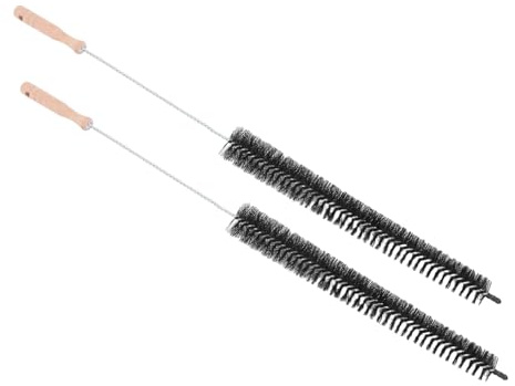 Ipetboom Washing Machine Cleaning Brush and Dryer Cleaner Set, 2pcs Wooden Handle Brushes for Pipe and Appliance Cleaning, Black, Suitable for Laundry and Household Maintenance