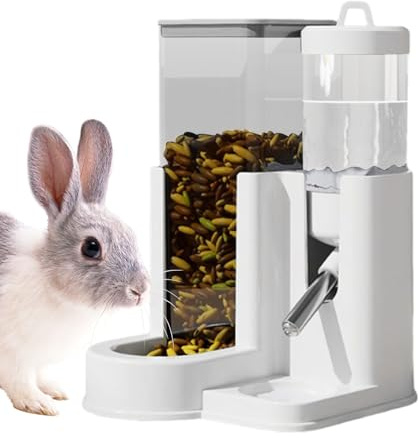 Missmisq para Hámster,Bowl de Alimentación para Chinchilla | Doble Función Automático para Comida y Agua de Mascotas Pequeñas para Conejos Enanos Hámster Chinchilla y Otros Roedores