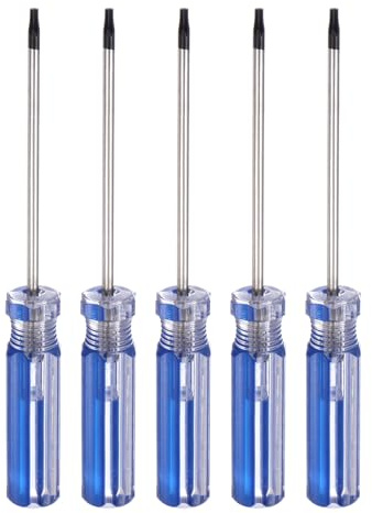 QUARKZMAN 5 Pezzi Cacciavite Torx aimanté Lunghezza 75 Mm T9 Testa A Stella 6 Punte In Acciaio Al Carbonio Con Impugnatura Antiscivolo Per Riparazione E Miglioramento Elettrodomestici Blu
