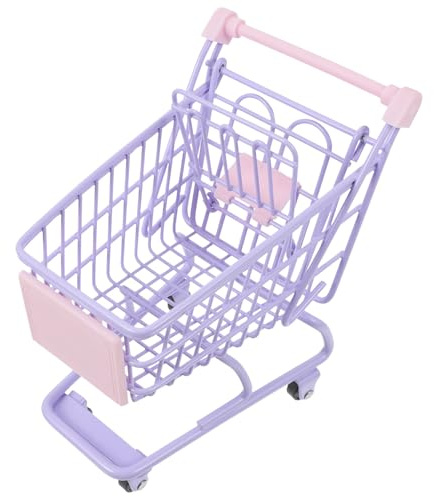 TOBBOMEY Mini Shopping Cart Model Trolley Decorative Handcart for Home Office Photography Props in Living