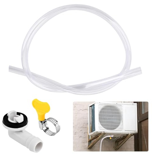 Lovarisse 3/10Ft Air Conditioner Drain Hose,Portable AC Drain Hose Leak Proof Flexible Durable Drains Hoses for Mini Split,Window Air Conditioner Unit Parts,Hoses Connector and Clamp(3FT,Color:White)