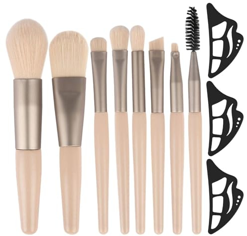 3 Modèles De Fard À Paupières En Silicone, 8 Mini Pinceaux De Maquillage Pour Cheveux Doux, Démaquillant Pour Fard À Paupières Pour Débutants, Pinceau Blush Portable, Outils De Beauté.