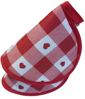 Ricami Fiorentini Baldi Set 2 presine cappuccio da cucina in cotone 100%, divertenti, campanella, colorate. Prodotto Artigianale Toscano (Tirolo rosso, 2)