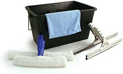 EQUIP247UK Window Cleaning Equipment Set Washing Cloth Squeegee Bucket Sponge