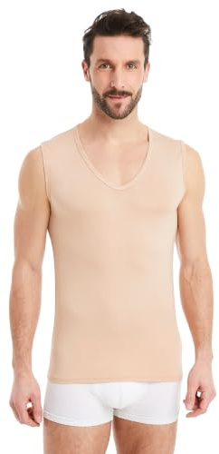 FINN Maillot de Corps Homme Col V sans Manches - Micro-Modal Lenzing