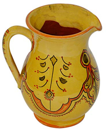 Moroccan Pitchers Sangria Handmade Ceramic Carafe Beverage Dispenser Jar Cooler Easy Pour 58 oz