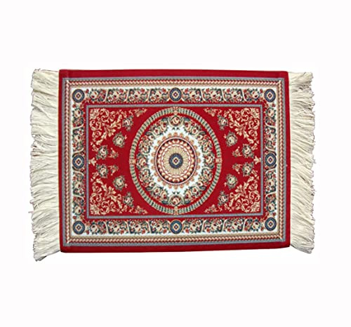 Egurs Teppich Mauspad Orient Design Mini Teppich Schreibtisch Zubehör | Rutschfeste Unterseite, Weiche Textiloberfläche mit einzigartigem Muster, angenehme Nutzung für Büro Gaming und Homeoffice