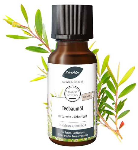 Saunabedarf Schneider Teebaumöl - ätherisches Öl - 30 ml Inhalt - wohltuender Lufterfrischer - für Diffusor, Massage