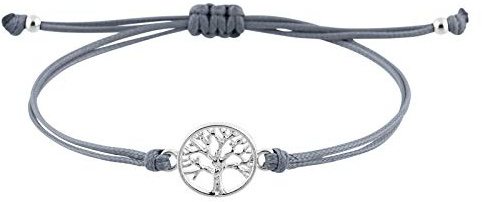 StarAppeal Lebensbaum Freundschafts Armband mit Perlen in Silber und Gold, Größenverstellbar, Mädchen, Damen, Handmade (Grau-Silber)