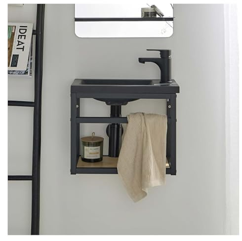 MOB-IN Meuble Lave-Mains SAO + Robinet Noir