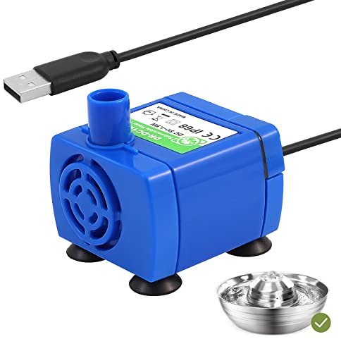 Diealles Shine Pompa per Fontana Gatti USB, Pompa di Ricambio Fontanella Gatti per 2L Fontana per Gatti