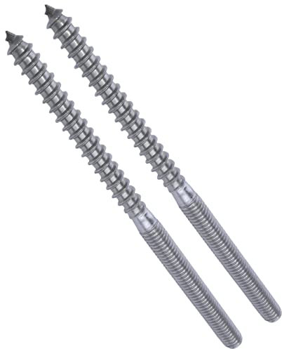 AERZETIX - C49681 - Lot de 2 Vis à double filetage M6x100mm en inox A2 - goujon patte à vis