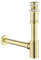 SET - Design Siphon mit Ablaufgarnitur mit Überlauf für Waschbecken Gebürstete Gold – Keymark Universal Siphon und Ablaufventil Bad – Messing Syphon Sifon Pop Up Abflussgarnitur Abfluss Waschtisch